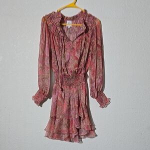 Misa Los Angeles Pink Paisley Dress